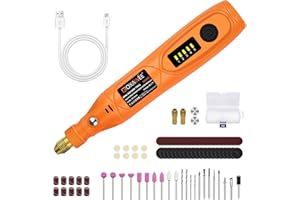 GOXAWEE Mini Trapano, 3,7 V Utensile rotante con 104 accessori, Elettrico Rotativo con USB, 0-18000 RPM Multifunzione Smerigliatrice per incisione, taglio, foratura, lucidatura, pulizia, fai da te