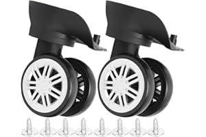 Ejoyous Zapasowe kółka bagażowe, 1 para zapasowych kółek do naprawy rowerów bagażowych, trwałe, walizki podróżne, kółka do wyciszania, kółek bagażowych, części