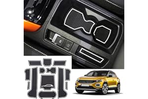 Ruiya Kompatibel mit VW T-ROC 2018-2024 Auto Gummimatten Türschlitzmatte, T-ROC Antirutschmatten Armlehne Getränkehalter Matte Mittelkonsole Rutschmatten Türnaht rutschfeste Matte