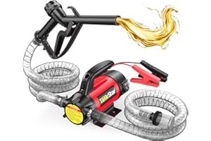 TaskStar 12V Fuel Transfer Pump Kit: 50L/Min Electric Diesel Transfer Pump with Fuel Nozzle, Filter & Hoses for Diesel Kerosene Transformer Oil, Protable Oil Pump for Home Farm Boat Fueling