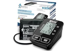 BEHLER INSTRUMENTS Misuratore Pressione da Braccio Digitale Behler DBP-12C3 – Rilevamento Aritmie, Voce FR/EN/DE/ES, Schermo LCD, Memoria 300 Dati/2 Utenti, Polsino 22-42 cm, USB-C/Pile, Dispositivo Medico CE