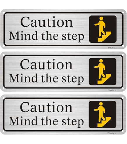 VSafety - Cartello con scritta Caution Mind The Step, 150 mm x