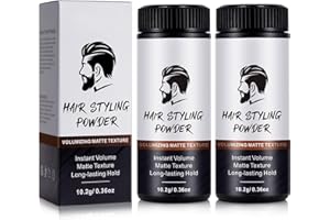 PLOBRT Cheveux en poudre volumisants pour hommes, 3 pièces de poudre pour coiffures pour hommes, aspect naturel, texture mate, tenue longue durée, facile à appliquer, non grasse