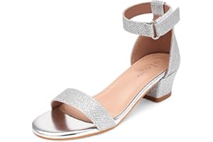 FOGOIN Mädchen Sandalen mit Glitzer,Prinzessin Schuhe für Kinder,Bequeme Sommersandalen mit Blockabsatz und Knöchelriemen,Glitzernde Party Sandalen