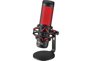 HyperX HX-MICQC-BK QuadCast - Standalone Mikrofon mit umfangreichen Funktionen für Streamer Gamer