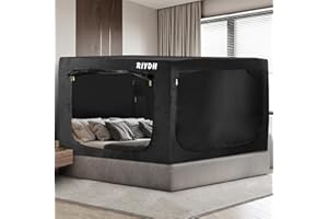 RIYDH King Bed Canopy - Portable Dream Tent Indoor Sleeping Tents 70% Blackout with 3 Doors Breathable Private Space