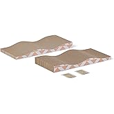 Amazon Basics Cat Scratcher Scratcher for Indoor Cats with Catnip, Single Layer with Curve, 42 x 20.5 x 4 cm, Pack of 2