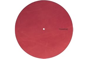 THAKKER Nubuck Leather Mat - Royal Red - Plato Giratorio de auténtica Piel de Nobuck - Rojo | 1,8-2mm de Grosor | 295mm de diámetro | más Calor | más dinámica