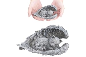 GUUFOO Statue Jardin Exterieur pour Chat,Statuette commémorative pour Chat et Animal Domestique, Statue commémorative en résine pour Animaux de Compagnie Figurine Chat