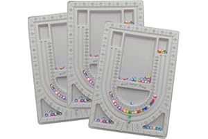 Pangmao 3 Pack Bead Design Board Bracelet Design Board Flocked Beading Jewelry Organizer Tray DIY Jewelry Making Tray(13 Inch)