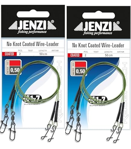 Set : 6 Compartiment Power Flex 7 X 7 Super Soft Acier Avant Avec Tourbillon, 15 Kg, Longueur 50 Cm + Autocollant Petri Heil