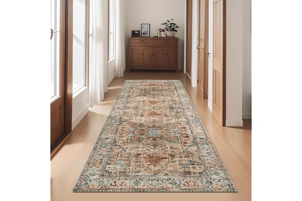 Cekene Matta, löpare, hall, halkfri, 80 x 200 cm, boho, fluffig köksmatta, tvättbar, lång hallmatta för kök, entré, sovrum, vardagsrum