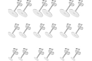 KISSPAT 54pcs 3 Size Earring Backs & Posts, Silver Earring Findings with Butterfly Backs for Jewelry Making