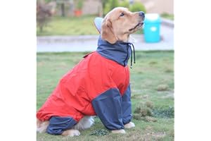 Polyester Dog Raincoat Waterproof & Durable for Small, Medium, Large Breed Dogs size-30- Red, 1 Count