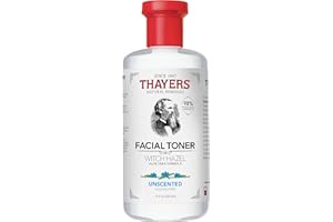 THAYER'S Thayers Loción Tonificadora Facial de Hamamelis Suaves e Aloe Vera Orgánico - Sin Perfume - Ilumina y cierra los poros - vegano - 98 % de ingredientes naturales -probado por dermatólogos - 355 ml
