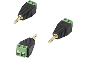 GELRHONR - Connettore audio stereo stereo da 3,5 mm maschio a 2 pin a vite con blocco a vite, connettori Balun senza saldatura per cuffie e auricolari, confezione da 3