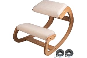 VEVOR Ergonomisk knäböjande stol i naturligt trä Lackerad Variabel Ergonomisk sits