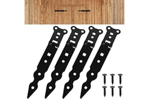 LIYIJIKEJI 4 STK Ladenband 200 mm, Torscharniere, Türband Türbänder, Türschaniere Holztür Außen, Werfgehänge, Türscharnier Aussen, Kreuzgehänge Schwarze Torbänder, Tor Scharniere, Gartentorband (200mm)