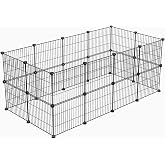 24 Panel K&uuml;&ccedil;&uuml;k Hayvan Kedi K&ouml;pek Kuş Evi Kafesi Oyun Parkı Portatif Mod&uuml;ler Taşınabilir Metal Tel