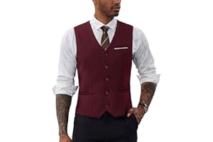 PaulJones Chaleco formal liso para hombre, ideal para bodas, fiestas, negocios, traje