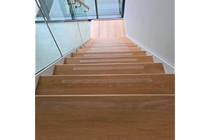 SLIPS AWAY ALL YOUR NON SLIP SOLUTIONS 16x Non Slip Stair Clear Discreet Safety Tape Grip Strips - Perfect for Stairs Step Laminate Wooden Floor Hallway - Strong Textured Adhesive Sticker Tape Treads - Slips Away®
