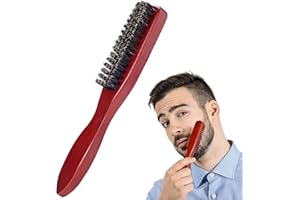 Cepillo de Cerdas de Jabalí, AISEELY Cepillo de Barba para Hombres de Madera Bigote Peine, Masculino Cepillo de Afeitar Multifuncional Cepillo de Pelo para la Cara Peinado Cabello y Barba