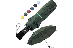 Chakipee Kompakter Reise Regenschirm Groß Sturmfest – Automatik Taschenschirm für Herren und Damen, Tragbarer 210T-Stoff 97 cm Spannweite 8 Rippen Schirm