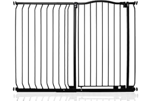Bettacare Extra Tall Curved Top Dog Gate, 125cm - 134cm, Matt Black, Extra Tall 100cm in Height, Pressure Fit Pet Gate for Dog and Puppy, Pet and Dog Barrier, Easy Installation
