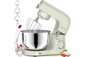Vezzio Small Stand Mixer,4.5 liters Food Mixers for Baking,1500W 10-Speed Kitchen Cake Mixers,Electric Kitchen Mixers with Small form-factor, Easy to use and Lightweight(4.5L, Green)