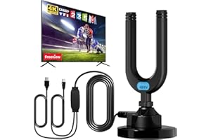 ETPARK Antenne TV Intérieure Puissante TNT HD, 2025 Puissante Antenne HDTV Intérieur de Base magnétique avec Amplificateur de Signal à Gain Élevé, Compatible avec TV 4K 1080P, avec câble coaxial de 27 Pieds