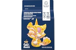 PET-EVER PureFeast Freeze Dried Dog Treats, 94% Animal Origin Freeze Dried Raw Food, High Protein Healthy Food Toppers & Meal Mixers for Dog (Duck Recipe - 14 Ounce)