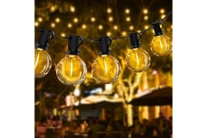 ROVLAK Guirlande Lumineuse Exterieure 18M, Guirlande Guinguette Extérieur Intérieur avec 30+4 Ampoules LED G40 Plastique, Lumiere Exterieure Terrasse Étanche pour Jardin Balcon Patio, Chaude