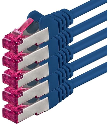 Goobay 51555 CAT 6A Patchkabel – 0,25 Meter – 90° Hoekige RJ45 Stekker – S/FTP Afgeschermd – Geschikt Voor 10 Gigabit En 4K/8K Gaming