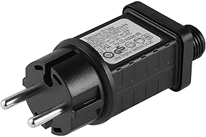 JIZZU Trasformatore Spina per Luci di Natale 31V 6W, Impermeabile IP44 Trasformatore LED Adattatore Alimentatore 9 Modalità con Funzione Timer, Spegnimento, Trasformatores per Catena Luminosa