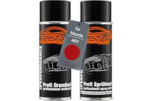 TRISTARcolor Vernice per auto Kit di bombolette spray per Mazda 46V Soul Red Crystal Metallic vernice di fondo vernice di base bomboletta a spruzzo 400ml