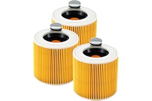 LCXCXY Filtre à Cartouche, 3x filtre Aspirateur Pour Karcher, Aspirateur Pour Kärcher WD3 Premium, WD2, filtre WD3, MV3, MV2 SE4001 SE4002, filtre De Rechange Pour aspirateur Kärcher 6.414-552.0/64145520