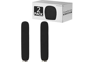 Geekria for Creators - Bacchetta antivento in schiuma per microfoni da 3/4", rivestimento in schiuma anti-pop, filtro in spugna compatibile con Sennheiser MKH 416-P48U3 (8 pollici/lotto di 2)