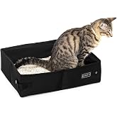 Petsfit Portable Cat Litter Box, Foldable Cat House, Lightweight Travel Litter Boxes, Fabric