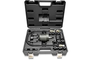RUIZHI Lot de 21 Extracteurs d'Injecteurs Pneumatiques - Outil de Démontage pour Injecteurs de Carburant Diesel - avec 19 Adaptateurs Compatible avec Bosch Delphi Denso Siemen