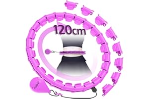 JLoibao Weighted Hula Circle Hoop for Adults weight loss, Infinity Fitness Hoop Plus Size 66-120cm, 24 Detachable Links, Exercise Hoop Suitable for Women and Beginners