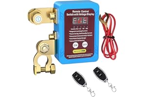 ZMURED Disjoncteur de batterie télécommandé sans fil 12 V 240 A pour voiture avec indicateur de tension LED, interrupteur d'arrêt automatique pour voiture, camping-car, ATV, camion, bateau