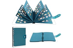 Blamikor Pin Badge Display Book, 8 Pages Holds 350+ Pins, Waterproof Storage Organizer for Enamel Pins, Lapel Pins, Brooches (Dark Green)