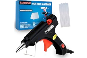 LUMOUS ROLA Hot Glue Gun, 20W UK Plug Mini Heats Up Glue Gun for Crafts, Hobby, Craft, Home Repairs, Fabric, Wood, Glass, Card, ON-Off Switch for DIY Arts (Black)