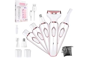 Fresion 5 en 1 Rasoir Electrique Femme - Epilateur Sourcils Electrique Femme, Tondeuse Femme Indolore, Epilateur Flawless la barbe, les bras, les jambes, les aisselles, le maillot et plus encore