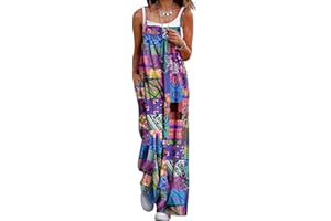 YESNO Damen Latzhose mit Beiläufig Retro Oversize Loose Hose Größe Baggy Jumpsuit Sommerhose PZZTYP2DE