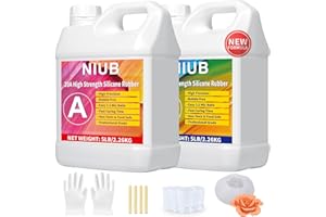 NIUB silicona para moldes 4,52kg 20A silicona liquida, Silicona líquida para moldes Kit de fabricación de moldes de silicona, Kit profesional de fabricación de moldes de caucho de silicona