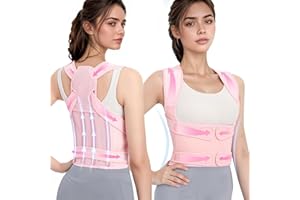 TOSZOLY Correttore Posturale Regolabile, Fascia Posturale Spalle e Schiena Uomo e Donna, Lombare Traspirante e Regolabile per Alleviare I Dolori Della Parte Superiore, Migliorare la Postura(Rosa, M)