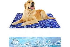 NAMOTEK Large Dog Cooling Mat for Dogs Non-Toxic Gel Self Cooling Pad for 110x70cm in Hot Summer Durable Cool Pad Waterproof & Easy Clean