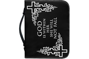 Dajingkj Bible Cover with Zip Large Leather Personalised Bible Bag Women's Bag Bible Book Church Handbag Bags