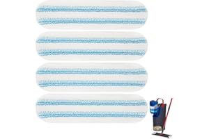 MOUPAA 4 Stück Mikrofaser-Wischtücher Ersatz für Vileda H2PrO und O-Cedar H2PrO Flachmopp-Ersatzteile, waschbare und wiederverwendbare Wischpads